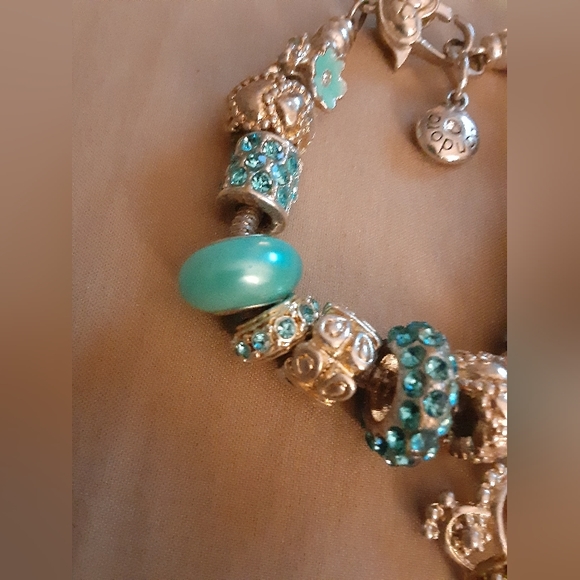 Turquoise Blue Bead Charm Bracelet - Picture 7 of 10